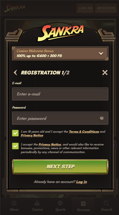 Sankra Casino Sign Up