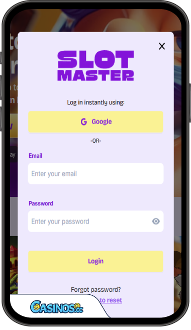 SlotMaster Casino Login from Mobile