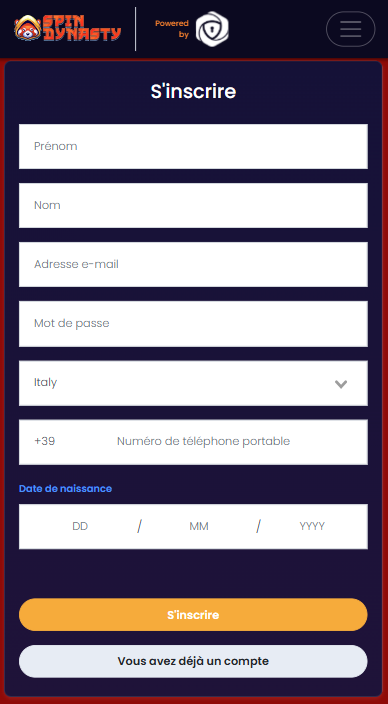 Spin Dynasty Casino Sign Up