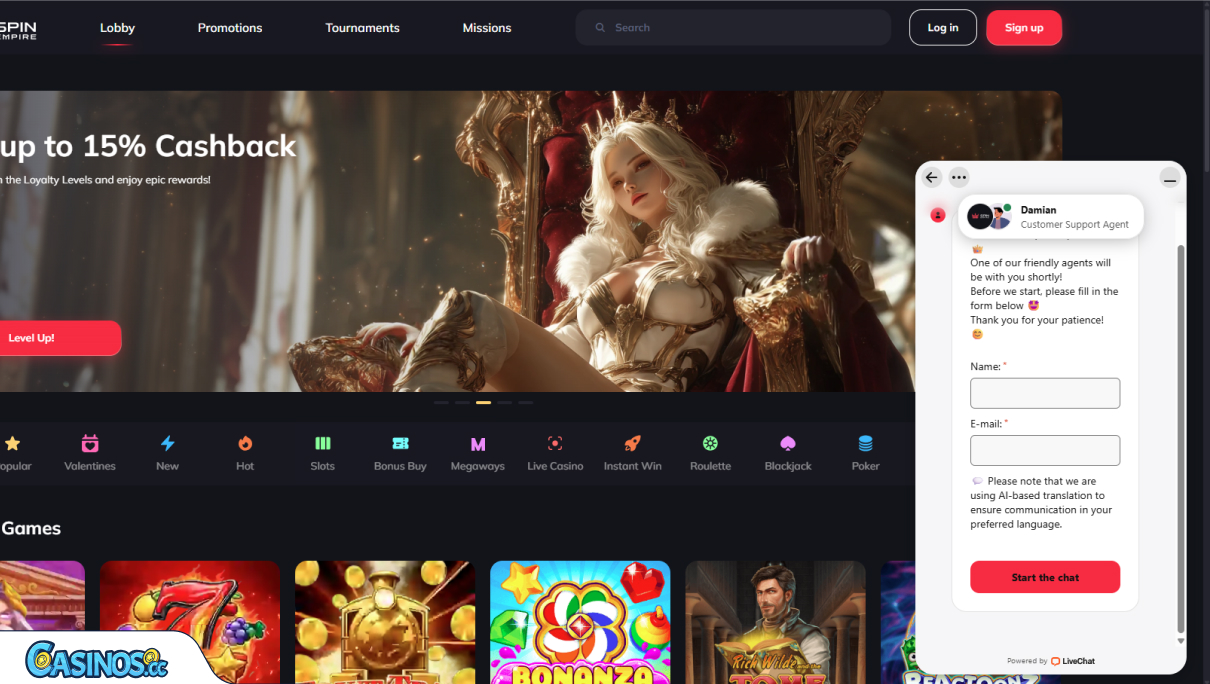 SpinEmpire Casino Support