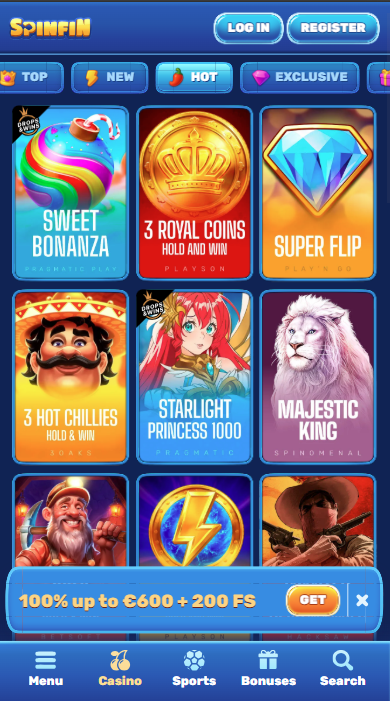 Spinfin Casino Games