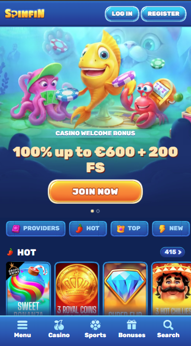 Spinfin Casino Lobby