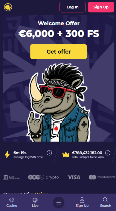 Spinorhino Casino Lobby