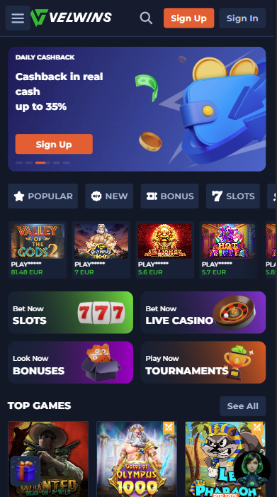 Velwins Casino Lobby