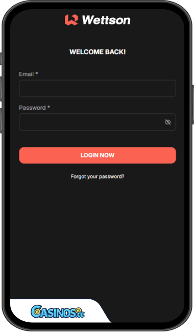Wettson Casino Login from Mobile