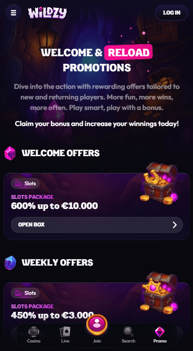 Wildzy Casino Bonuses