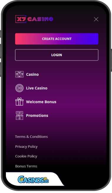 X7 Casino Login from Mobile