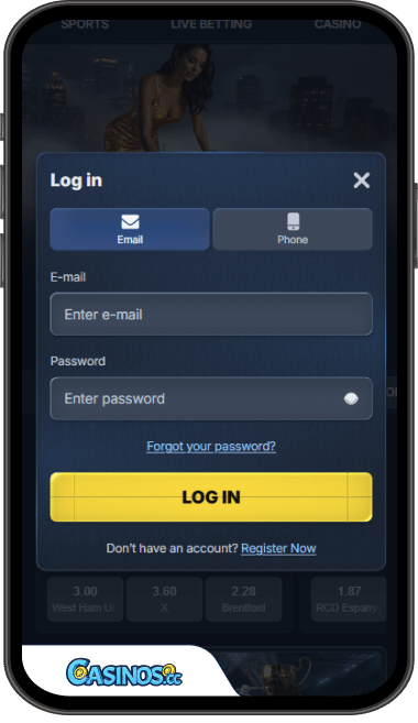 BetRepublic Casino Login from Mobile