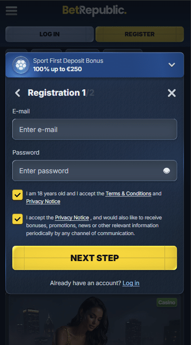 BetRepublic Casino Sign Up