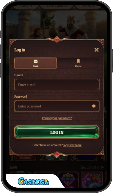 CrazyTower Casino Login from Mobile