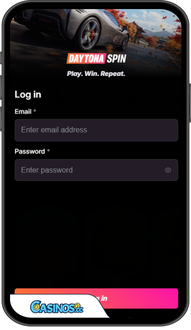 Daytona Spin Casino Login from Mobile