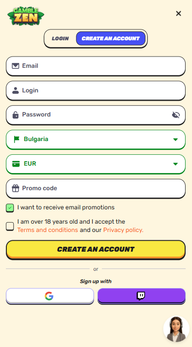 GambleZen Casino Sign Up