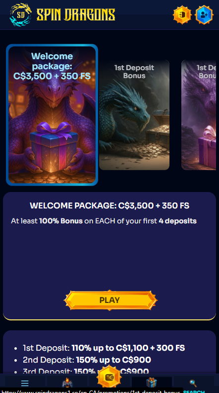 SpinDragons Casino Bonuses