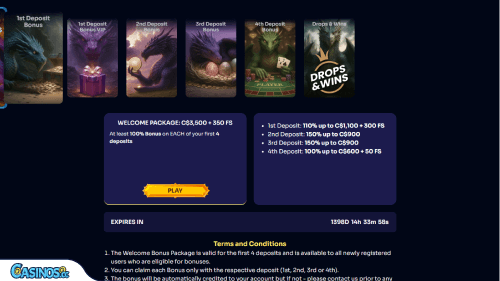 SpinDragons Casino Bonuses