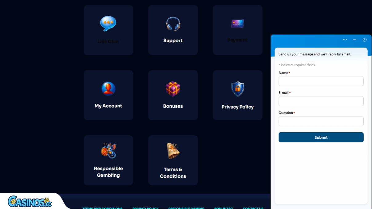 SpinDragons Casino Support