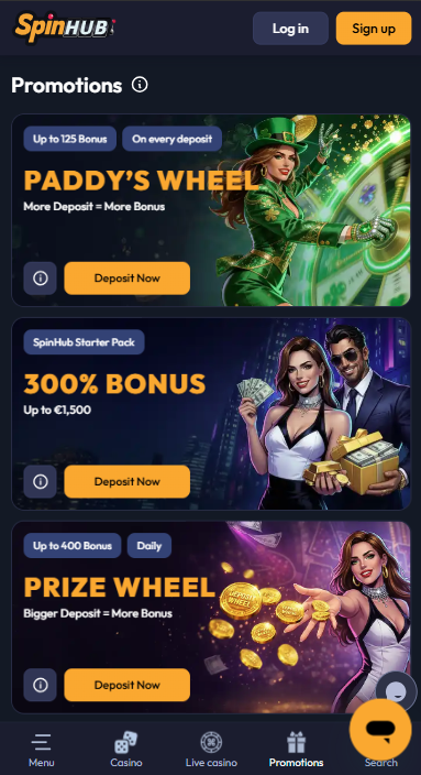 SpinHub Casino Bonuses