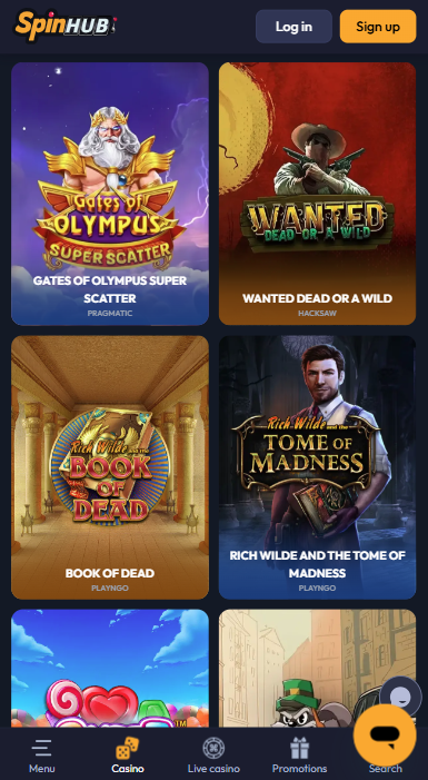 SpinHub Casino Games