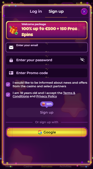 Spinania Casino Sign Up