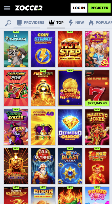 Zoccer Casino Games