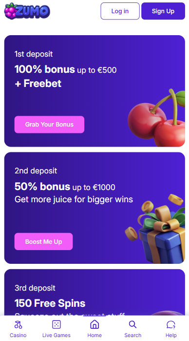 ZumoBet Casino Bonuses