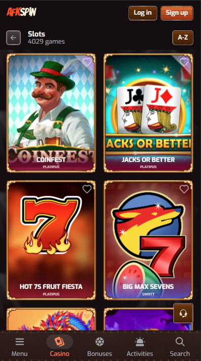 AFKSpin Casino Games