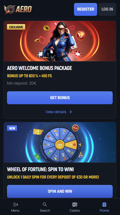 AeroBet Casino Bonuses