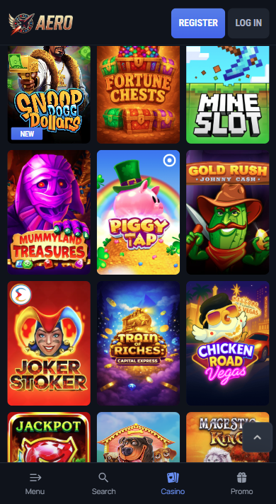 AeroBet Casino Games