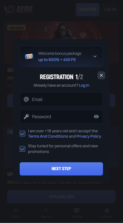 AeroBet Casino Sign Up