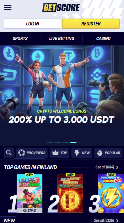 BetScore Casino Lobby
