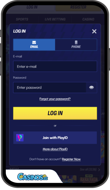 BetScore Casino Login from Mobile