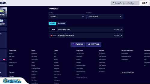 BetScore Casino Payments