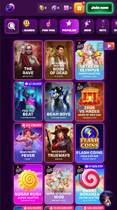 Slotrave Casino Games