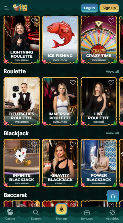 Slotrize Casino Games