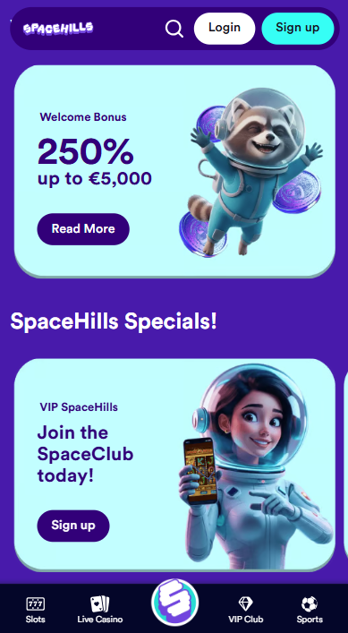 SpaceHills Casino Bonuses