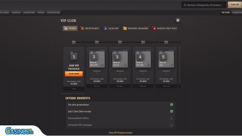 SpinBoss Casino VIP program