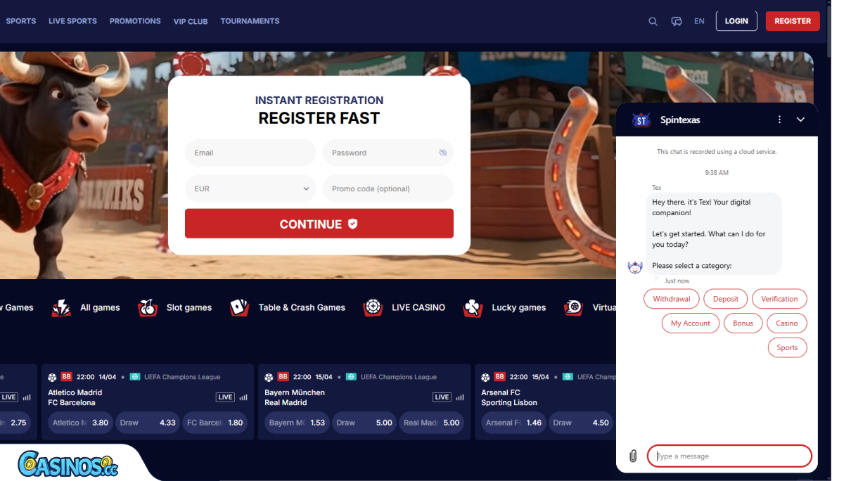 SpinTexas Casino Support