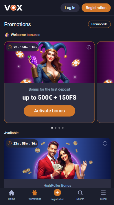 Vox Casino Bonuses
