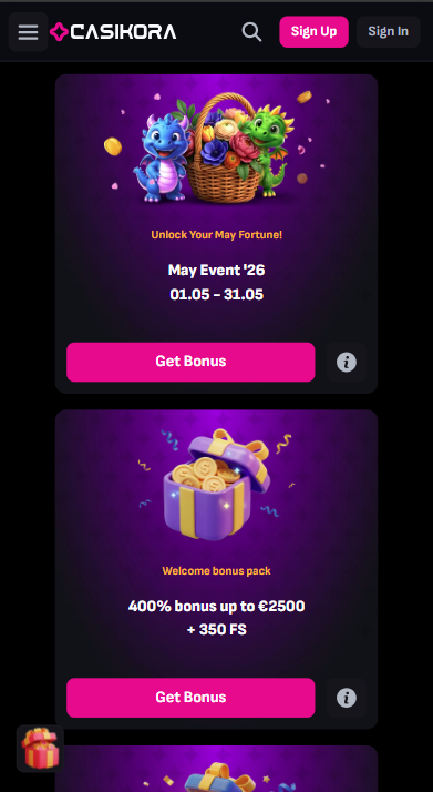 CasiKora Casino Bonuses