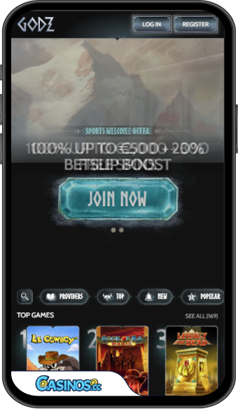Mobilní aplikace Godz Casino