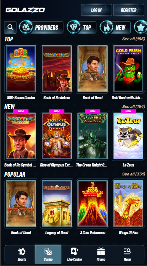 Golazzo Casino Games