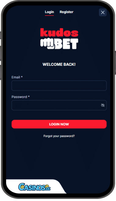 KudosBet Casino Login from Mobile