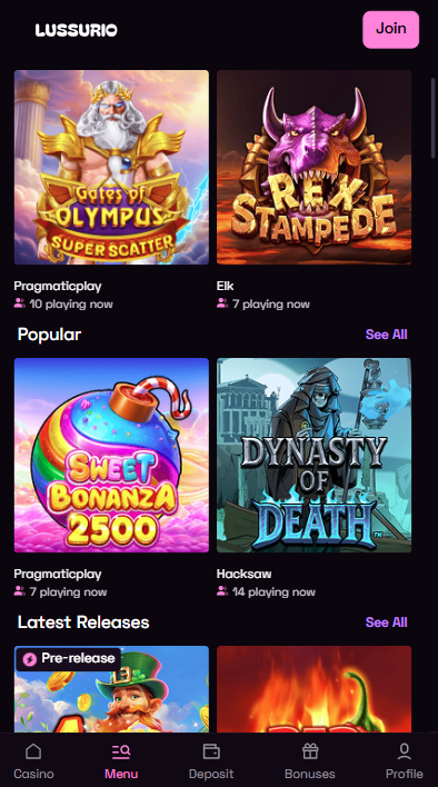 Lussurio Casino Games