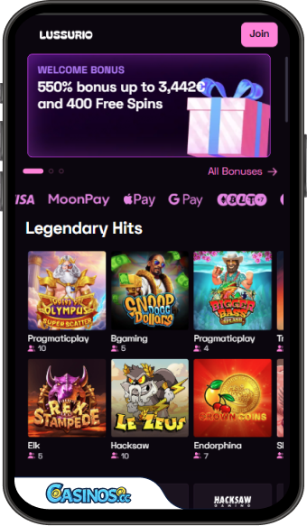 Lussurio Casino Mobile App