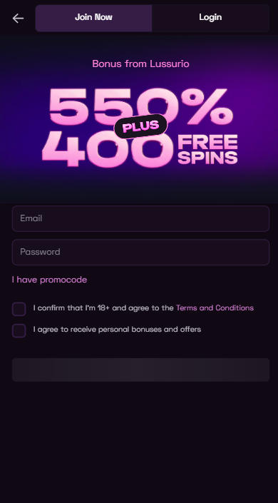 Lussurio Casino Sign Up