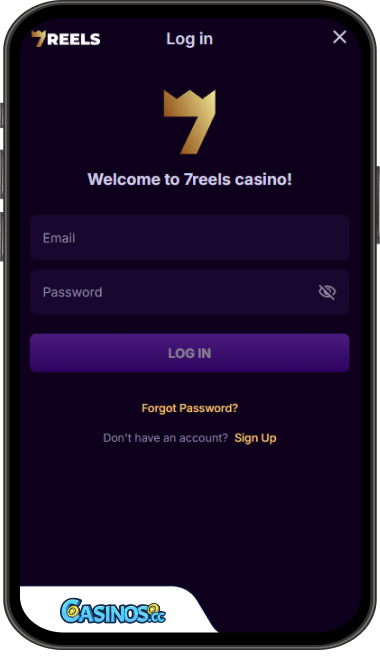 SevenReels Casino Login from Mobile