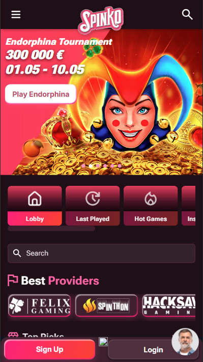 Spinko Casino Lobby