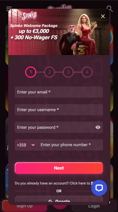 Spinko Casino Sign Up
