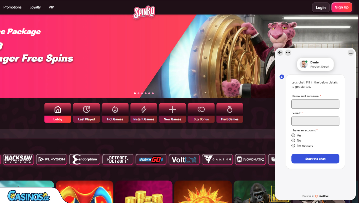 Spinko Casino Support