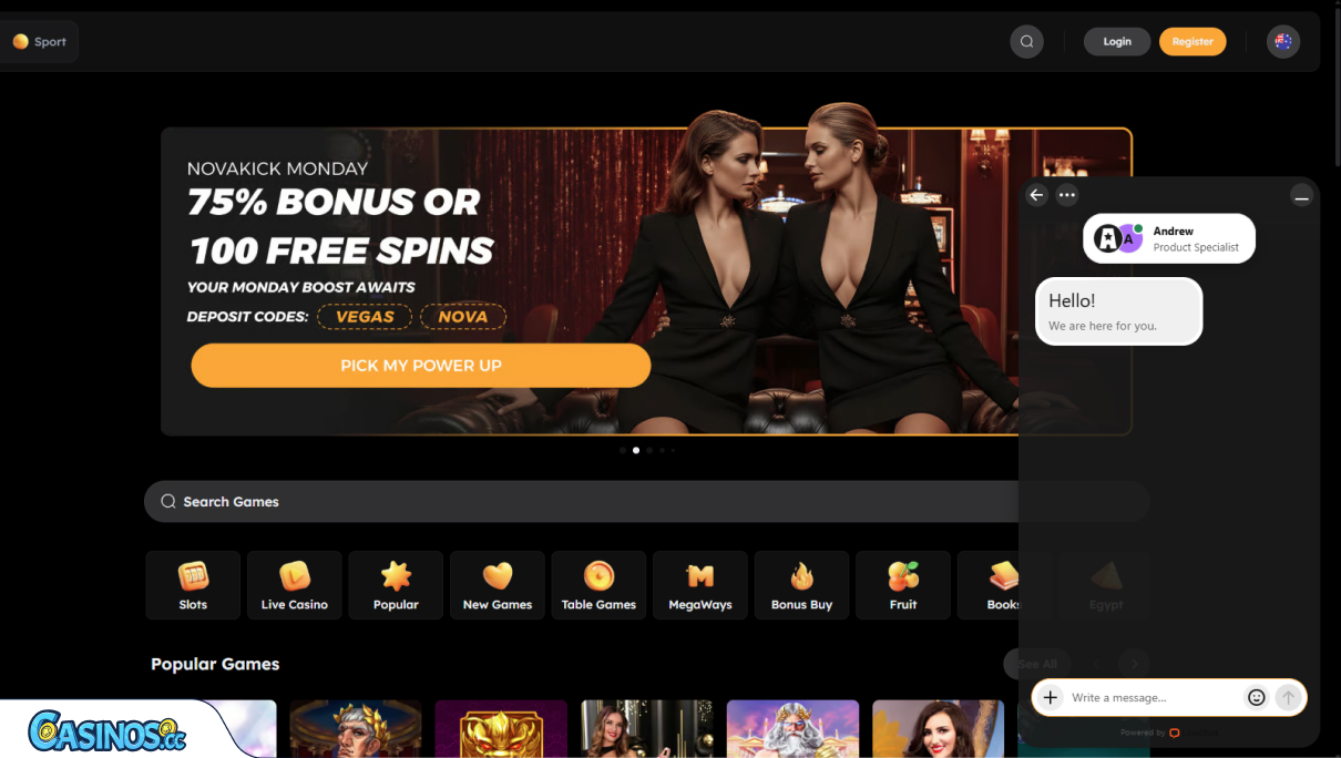 VegasNova Casino Support
