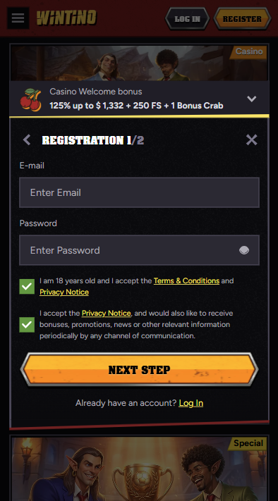 Wintino Casino Sign Up